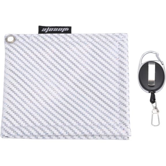 PVC Microfiber Golf Towels Portable Cleaning Cloth with Reel Clasp Golf Ball Accessories for Golf Ball Clubhead 1pc