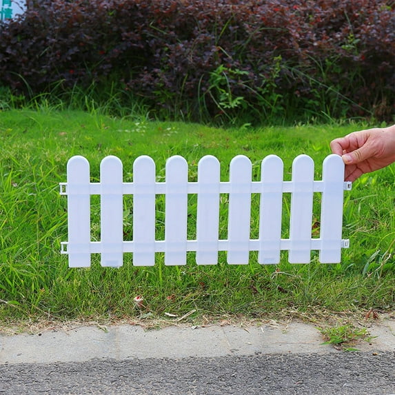 PVC Mini Garden Fence, 19x17x12cm White Decorative Border for Yard & Flower Beds, Easy Assembly Outdoor Home Decor, Durable & Weatherproof
