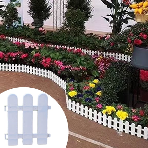 PVC Mini Garden Fence Border Edging 7.48 Inch - Decorative Small Fence for Flower Bed Lawn paths Driveway - Portable Yard Fencing Panel with Ground Stakes for Outdoor Plantss Protection