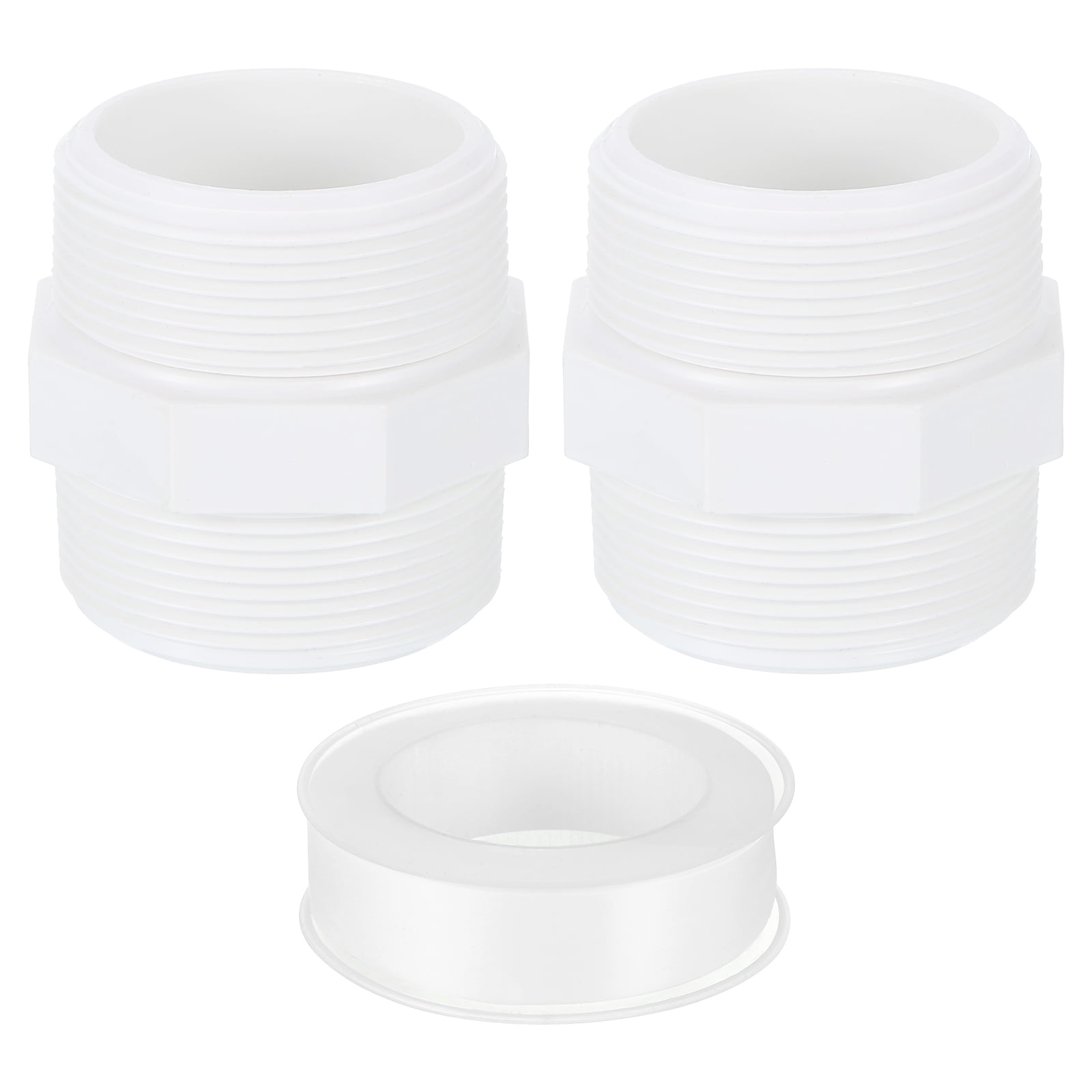Nipple Male Thread Coupling Adapter Connector, 2Pcs 59mm(2-1/2