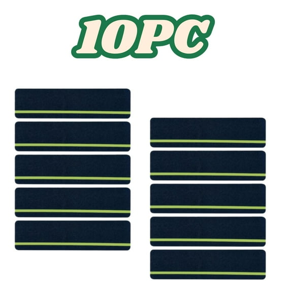 PVC Non-Slip Luminous Reflective Stair Treads | Frosted Waterproof Anti-Wear Glow Tape | Indoor Outdoor Safety Step Strips | 10 Pack | 24 x 3.9 in | High Traction Grit Surface