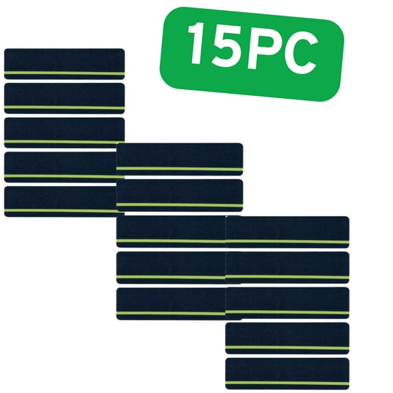 PVC Non-Slip Luminous Reflective Stair Treads | Frosted Waterproof Anti-Wear Glow Tape | Indoor Outdoor Safety Step Strips | 15 Pack | 24 x 3.9 in | High Traction Grit Surface