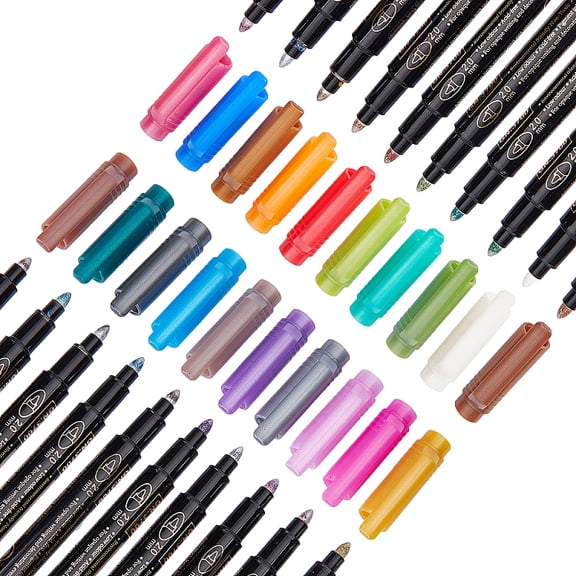 PVC Oil Pens with PP Box Column Pen Mixed Color 139x11x14mm 20pcs/box for DIY