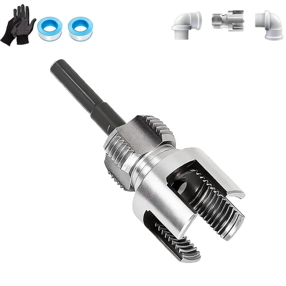 PVC PPR Pipe Threader Tool 1/2 3/4 Integrated Internal External Threading Kit Dual Function Pipe Thread Cutter Electric Drill Compatible Alloy Steel Plastic Pipe Threading Die Set