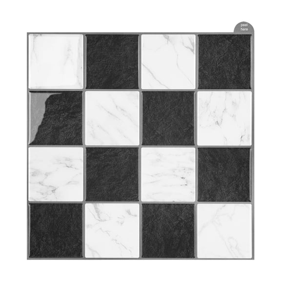 Peel and Stick Tile Stickers Grid Design Removable Backsplash Self Adhesive Decal for Kitchen Bathroom Walls
