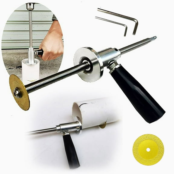 PVC Pipe Cutter, Stainless Steel Inner Pipe Cutting Tool for 1-1/2" to 8" Diameter Pipes, 7 Inch Adjustable Depth with Removable Guide Disc, Hex Handle Plumbing Tool