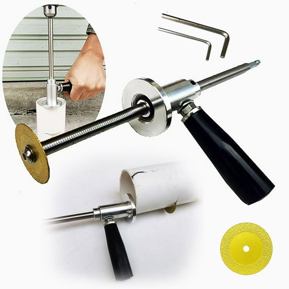 PVC Pipe Cutter Tool - Heavy Duty Stainless Steel Tubing Cutter with Diamond Wheel for 1-1/2" to 8" Pipes, Adjustable Depth Guide (0-7"), Hex Handle -  for Plumbing, DIY, PVC, CPVC & Wood Cutting