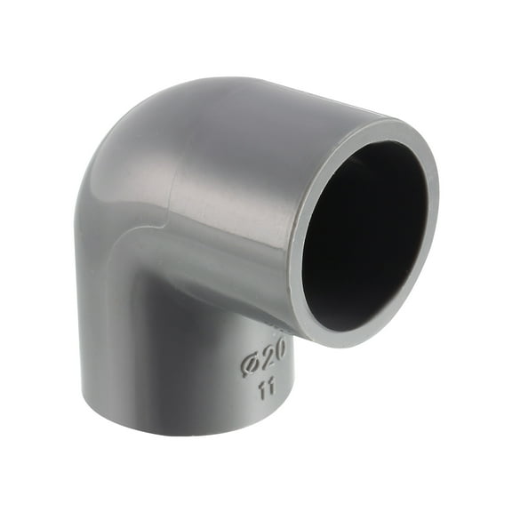 Pipe Fitting 20mm Slip Socket 90 Degree Elbow Coupling Connector Gray 2Pcs