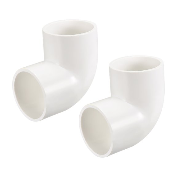 Pipe Fitting,90 Degree Elbow Schedule 40 White 50mm Socket 2Pcs
