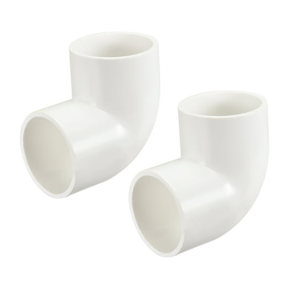 Pipe Fitting,90 Degree Elbow Schedule 40 White 50mm Socket 2Pcs