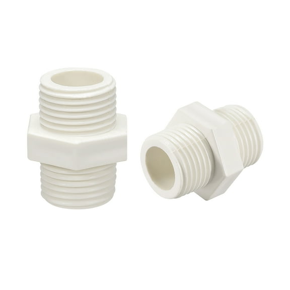 Pipe Fitting,Hex Nipple,G1/2 x G1/2 Male Thread Adapter Connector 20Pcs