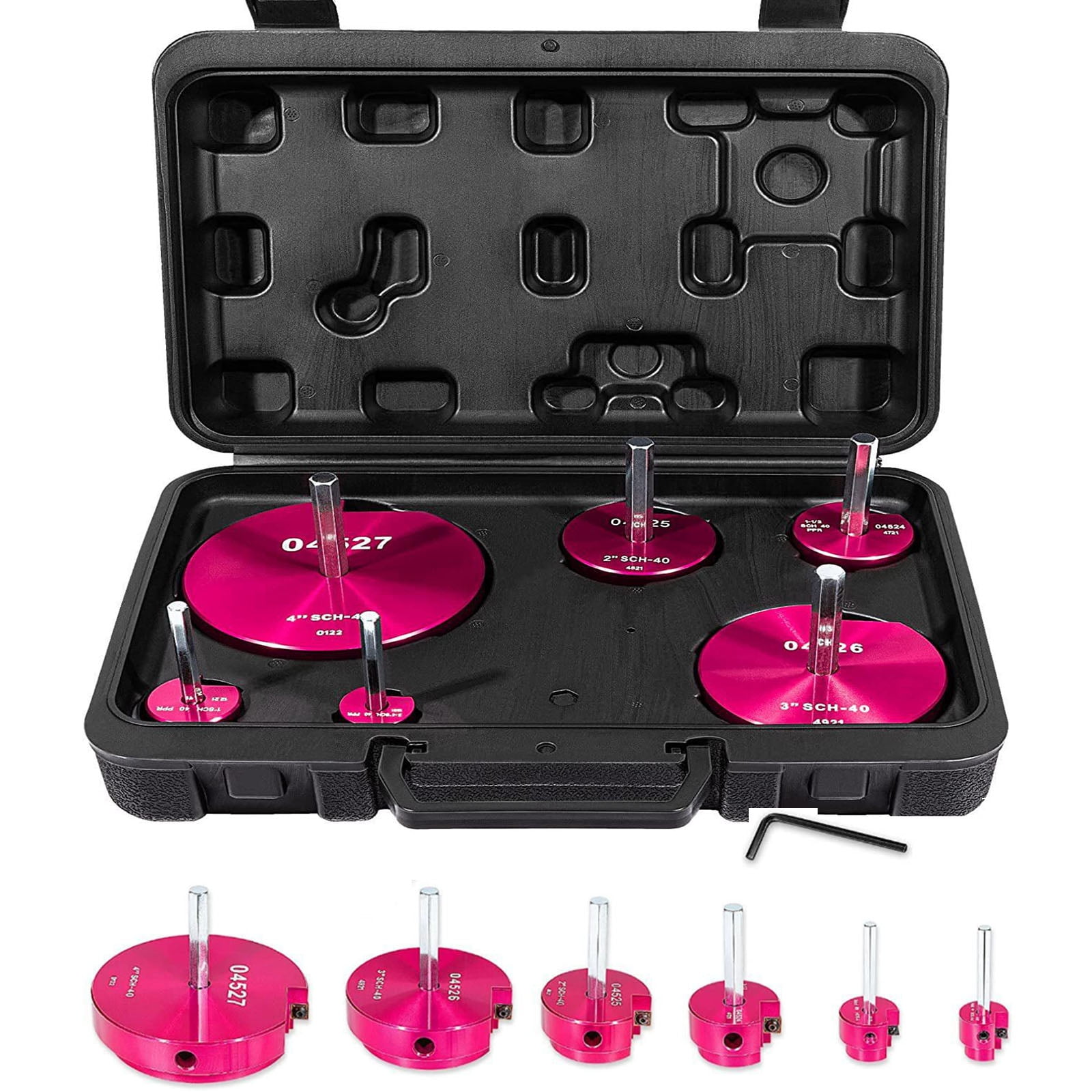 PVC Pipe Fitting Reamer 6 PCS Kit fit into standard 1/2" drills PVC