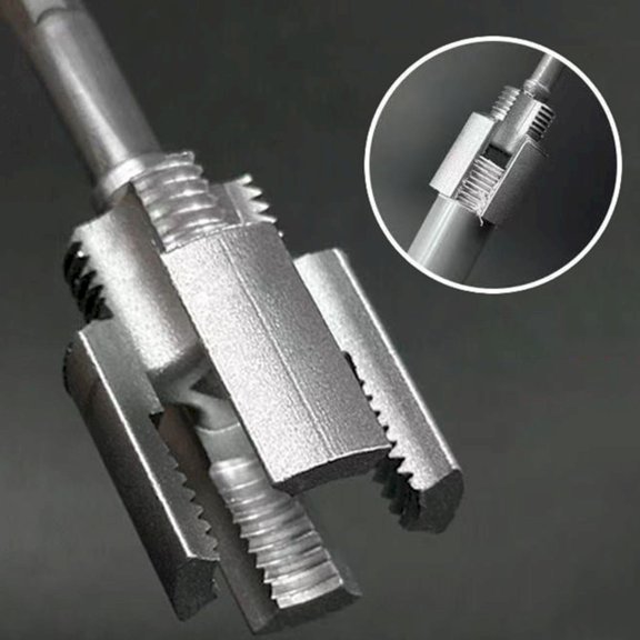 PVC Pipe Thread Cutting Tool Integrated Internal External, Drill Compatible Pipe Threader Kit, Pipe Rethreading Tool (A)