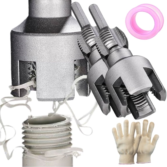 Pvc Thread Cutter Tool PVC Pipe Threader Kit - Dual-Function, 1/2