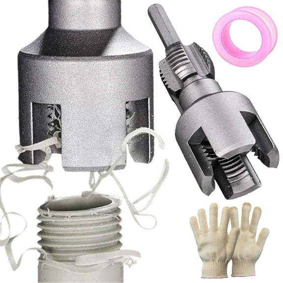 PVC Pipe Threader Kit - Dual-Function, 1/2" and 3/4" Integrated Internal & External Pipe Threading Tool