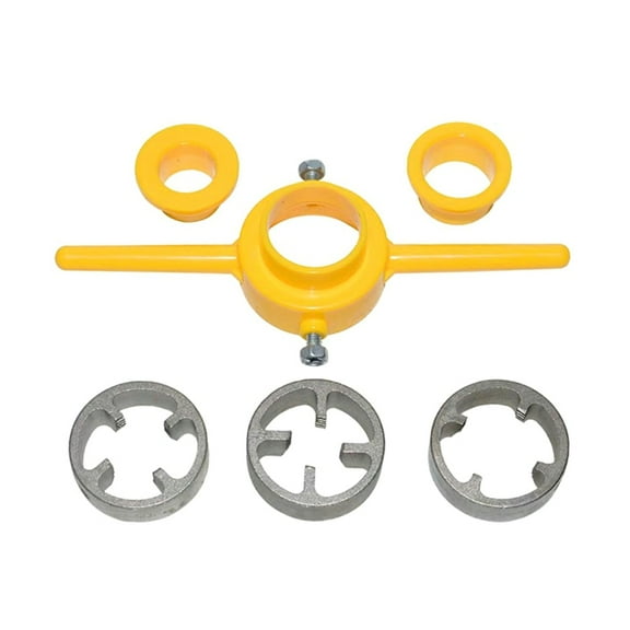 PVC Pipe Threader NPT Thread Tap Die Set Plumbing PVC Thread Tool Screw Die Set Hand Tool Pipe Threa Yellow Plastic+Aluminum Alloy