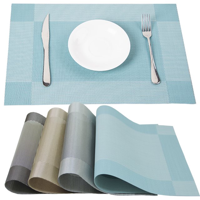 PVC Placemats 6 PCS of NonSlip Place Mats Washable Vinyl Table Mats