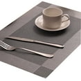 thumbnail image 1 of PVC Placemats 6 PCS of Non-Slip Place Mats Washable Vinyl Table Mats for Dining Table, Parties, Farmhouse, Thanksgiving, Christmas & Gathering 12x18 inches Set of 6 Dark Coffee, 1 of 7