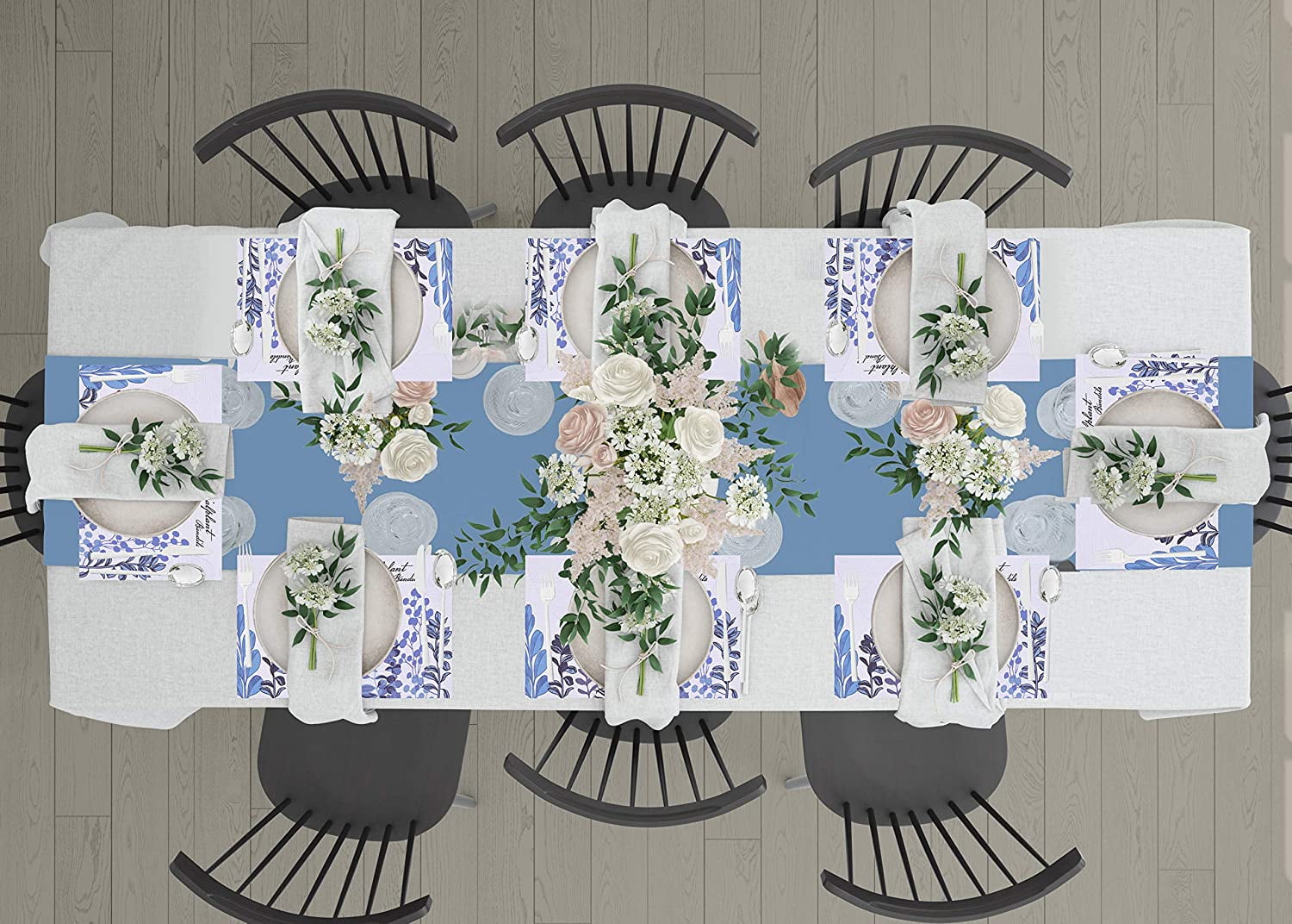 Gray Vinyl Rectangle Placemat Set for Dining Table
