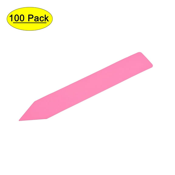Plant Label Stakes 15 x 2.5cm Water Resistant for Garden Tag Pink 100 Pack