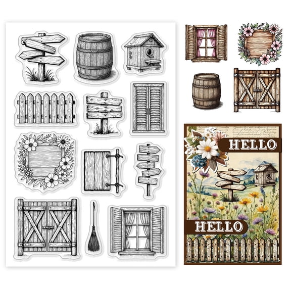 PVC Plastic Clear Stamps for DIY Plastic Scrapbooking Photo Album Decorative Cards Making Mixed Shapes 160x110mm