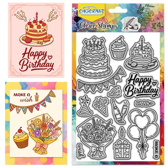 PVC Plastic Clear Stamps for DIY Scrapbooking Photo Album Decorative Cards Making Cake 160x110mm Plastic 1 Sheet
