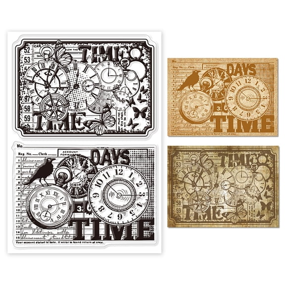 PVC Plastic Clear Stamps for DIY Scrapbooking Photo Album Decorative Cards Making Clock 160x110x3mm for DIY Plastic