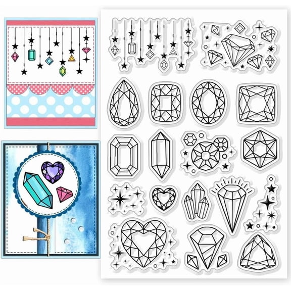 PVC Plastic Clear Stamps for DIY Scrapbooking Photo Album Decorative Cards Making Diamond 160x110mm