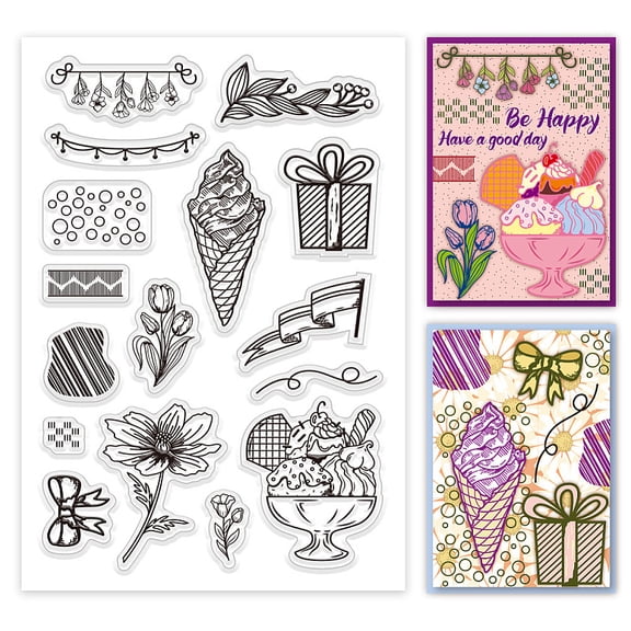 PVC Plastic Clear Stamps for DIY Scrapbooking Photo Album Decorative Cards Making Flower 160x110x3mm for DIY Plastic
