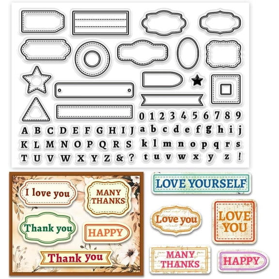 PVC Plastic Clear Stamps for DIY Scrapbooking Photo Album Decorative Cards Making Polygon 210x148mm