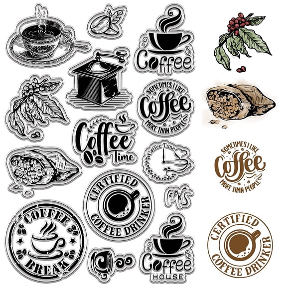 PVC Plastic Clear Stamps for DIY Scrapbooking Photo Album Decorative Cards Making Stamp Sheets Frame Mixed Shapes 160x110x3mm