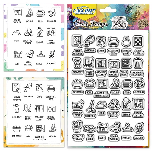 PVC Plastic Clear Stamps for DIY Scrapbooking Photo Cards Making Mixed Shapes 160x110mm