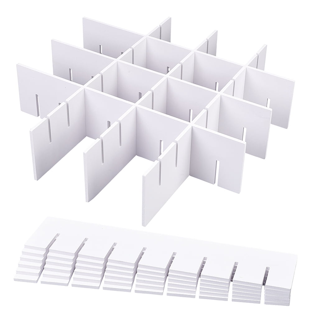 PVC Plastic Drawer Divider Classification Partition White 392x90x5mm ...