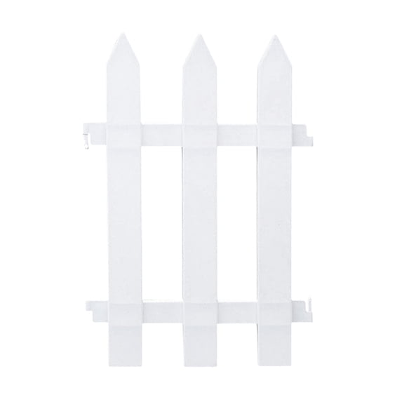 PVC Plastic Garden Fence | Outdoor Decorative Fencing Panel | Weatherproof, Durable, Easy-Install | White, 1 Panel | Landscaping Border for Courtyard, Vegetable, Flower Beds