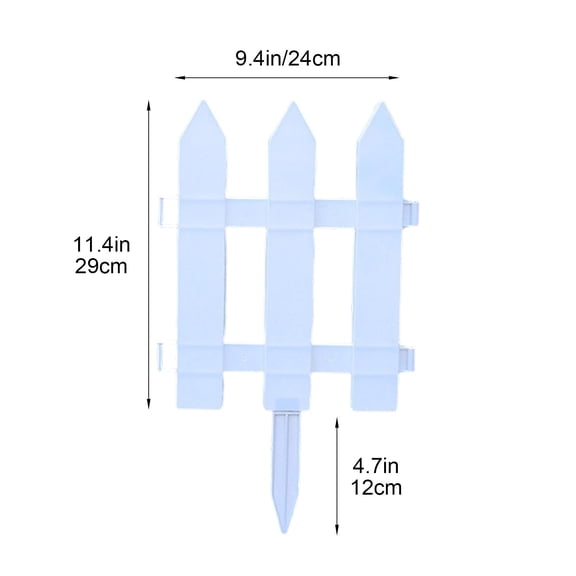 PVC Plastic Garden Fence Panel Outdoor Courtyard Border, Decorative Rural Style Vegetable Garden Edge, Sturdy Polished Design, 1x Fence Piece