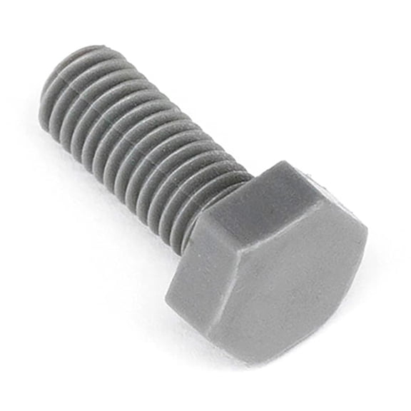 PVC Plastic Hex Bolt M12 x 100mm Full Thread Screw Resistant Insulated Circular Machine Fasteners Gray (4pcs)