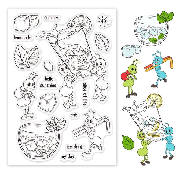 PVC Plastic Stamps for DIY Scrapbooking Photo Album Decorative Cards Making Stamp Sheets Ant Pattern 16x11x0.3cm DIY
