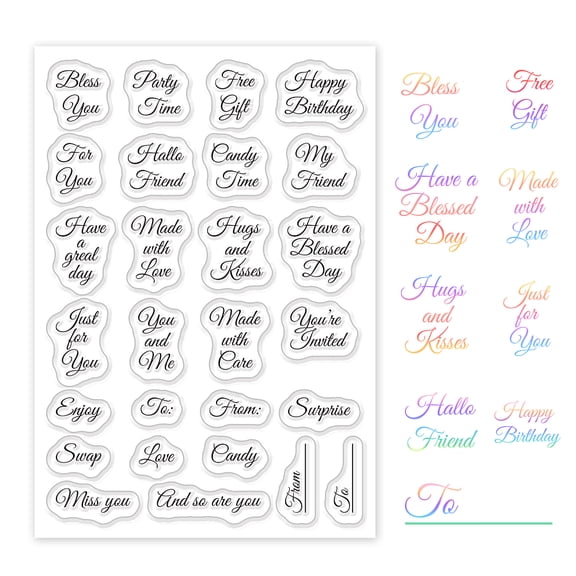 PVC Plastic Stamps for DIY Scrapbooking Photo Album Decorative Cards Making Stamp Sheets Blessings Pattern 16x11x0.3cm