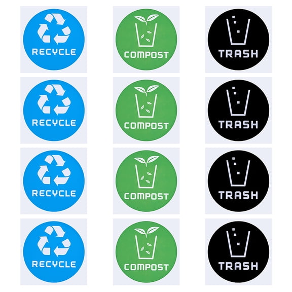 PVC Plastic Sticker Round Mixed Color 107x107x0.2mm 6pcs/set