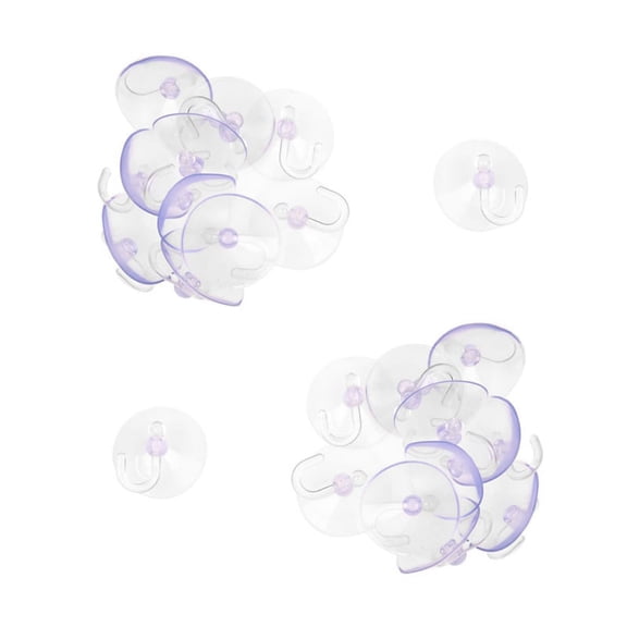 PVC Plastic Suction Cup Hook 40mm 24 Pcs Clear Blue