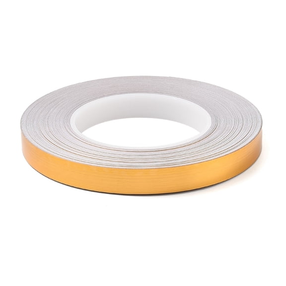 PVC Plastic Waterproof Edge Banding Adhesive Veneer Edge Trim for Kitchen Sink Toilet Seam Corner Brushed Effect Gold 15x0.2mm about 50m/roll