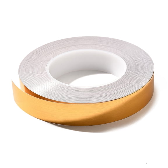 PVC Plastic Waterproof Edge Banding Adhesive Veneer Edge Trim for Kitchen Sink Toilet Seam Corner Brushed Effect Gold 25x0.2mm about 50m/roll DIY