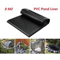 7x7 FT Pond Liner 8Mil, Heavy Duty PVCWaterproof Liner for Garden Ponds, Fish Ponds, Koi Ponds, Waterfalls & Fountains, Tear Resistant, Black