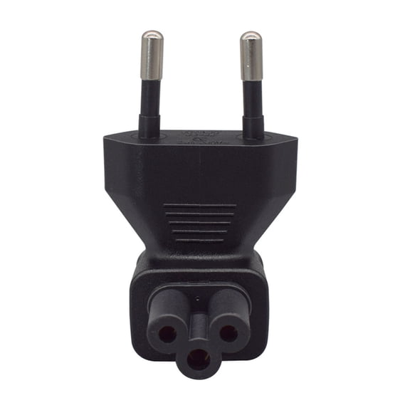 PVC Power Adapter, EU4.0MM Plug to IEC320C5 Cloverleaf Right Angled Socket Converter