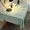 thumbnail image 1 of PVC Print Plaid Tablecloth Thickened Waterproof Oilproof Table Cloth Party Dining Banquet Decoration Table Covers (green plaid,100X160cm), 1 of 7