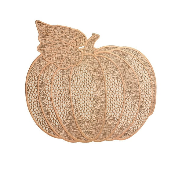 PVC Pumpkin Placemats, Heat Resistant Table Mats, Hollowed Out Decorative Placemats for Halloween and Holiday Parties, Waterproof Oil-Proof Durable Non-Slip PVC Material