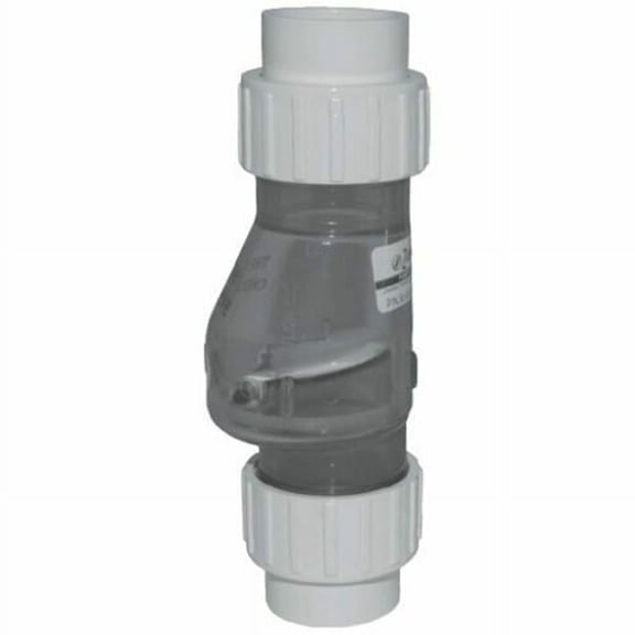 PVC Quiet Check Solvent Weld Check Valve with 1.5 in. Clear Body Union