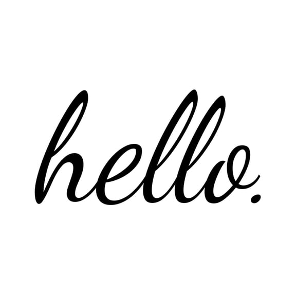 PVC Quotes Wall Sticker for Stairway Home Decoration Word Hello Black 14x29cm