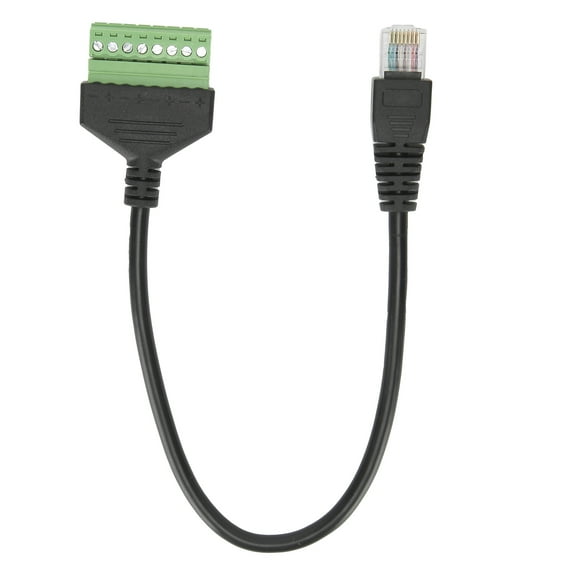 PVC RJ45 Male Plug to Green No Welding Terminal Short Line Cable Adapter Accessory