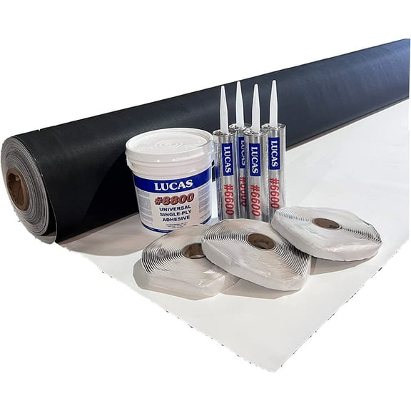 PVC RV Rubber Roof Kit 45 mil-9'6" x 20'